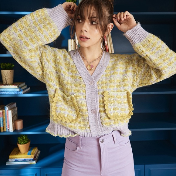 Mango Sweaters - Mango Multi Color Knit Cardigan Size XS Women’s Woven Tweed Pockets Eclectic